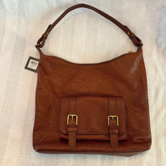 nwt fossil cleo leather hobo shoulder bag - Picture 1 of 5